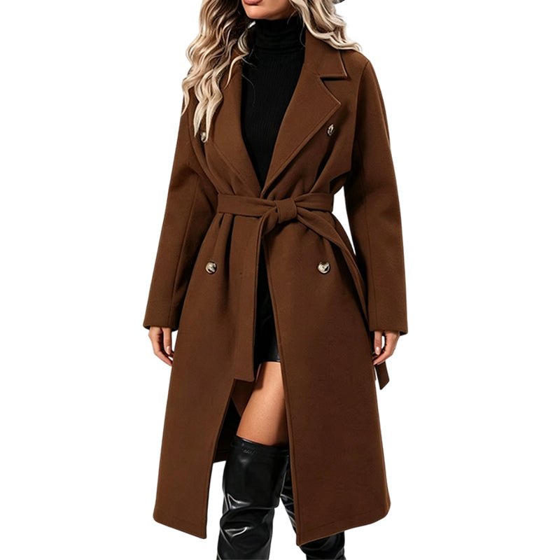 🔥 50% RABATT | Elegant lang trenchcoat med belte – dobbeltspent & tidløs