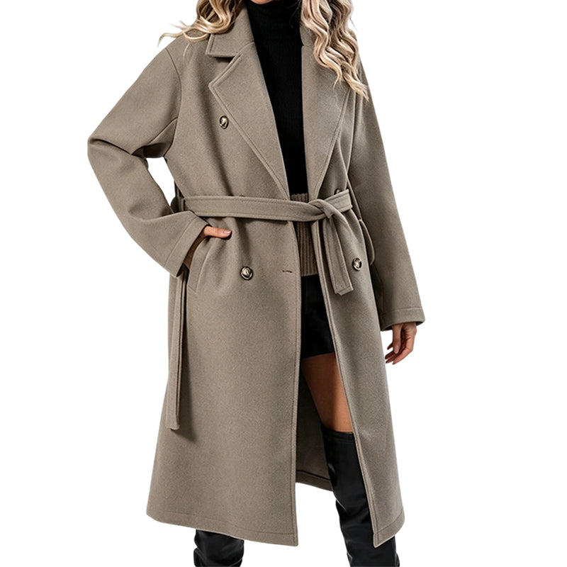 🔥 50% RABATT | Elegant lang trenchcoat med belte – dobbeltspent & tidløs
