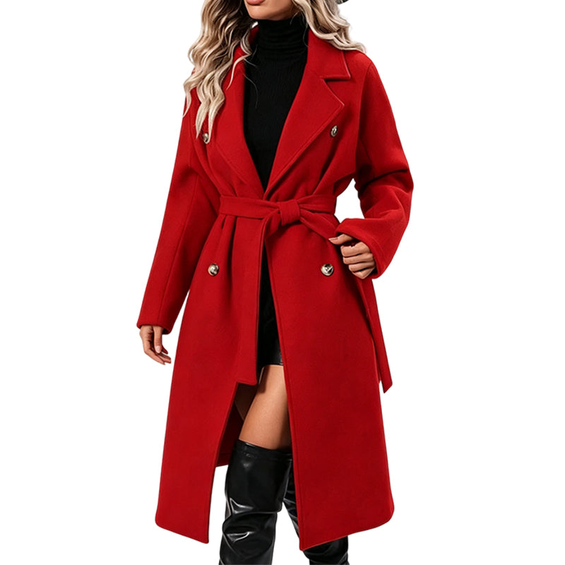 🔥 50% RABATT | Elegant lang trenchcoat med belte – dobbeltspent & tidløs