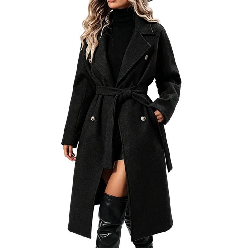 🔥 50% RABATT | Elegant lang trenchcoat med belte – dobbeltspent & tidløs