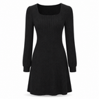 Women's Square Neck Babydoll Dress with Pockets