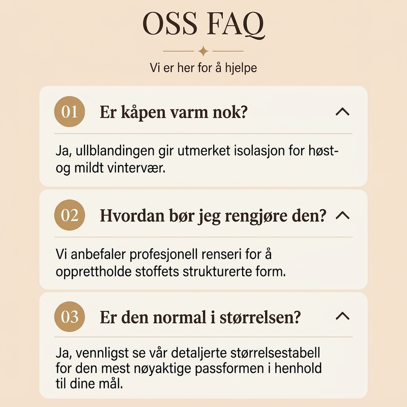 Dobbeltknapp hettefrakk i ull til dame