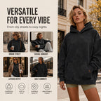 🧥 50% RABATT – Unisex oversized acid wash-hettegenser | Avslappet vintage hoodie med romslig passform