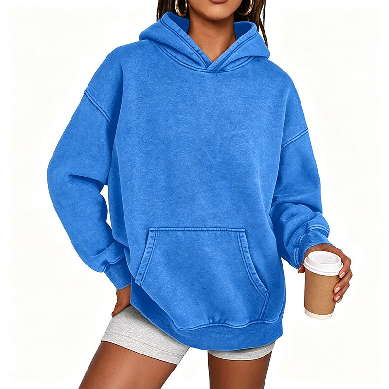 🧥 50% RABATT – Unisex oversized acid wash-hettegenser | Avslappet vintage hoodie med romslig passform