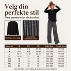 🖤 50% RABATT | Avslappet 2-delt damesett – rund hals & mønstrede bukser med vide ben