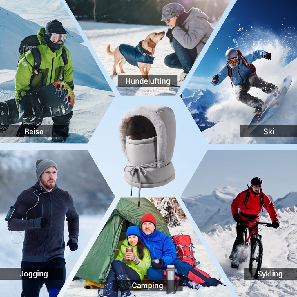 ❄️ 50% RABATT | 3-i-1 varmfôret vinterbalaklava – hette, ansiktsdeksel & halsvarmer