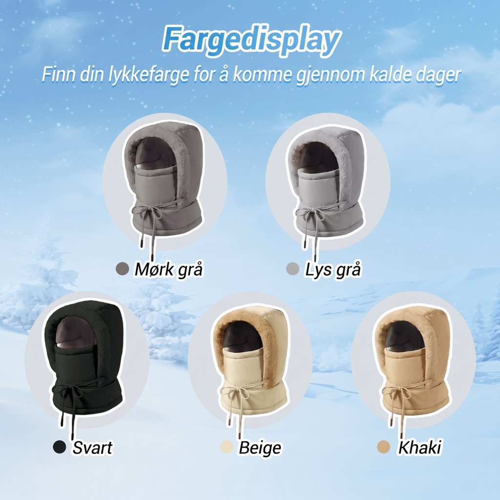 ❄️ 50% RABATT | 3-i-1 varmfôret vinterbalaklava – hette, ansiktsdeksel & halsvarmer