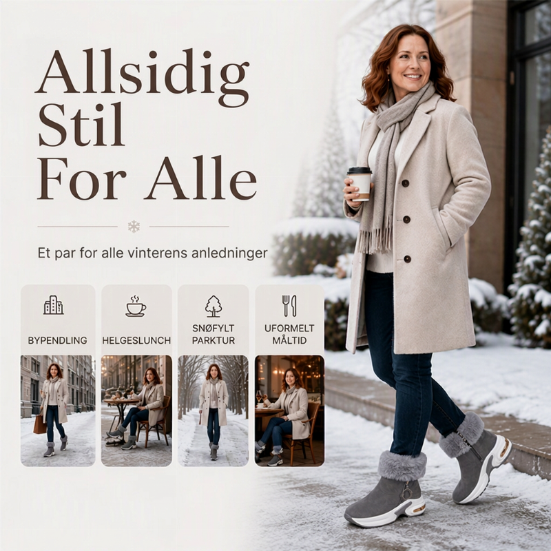 ❄️ 50% RABATT | Varmfôrede vinterstøvler med plattform, glidelås & godt grep
