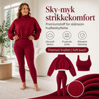 🔥 50% RABATT | 3-delt damesett – half-zip genser, topp & leggings