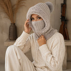 ❄️ 50% RABATT | 3-i-1 strikket vinterbalaklava – lue, ansiktsmaske & halsvarmer