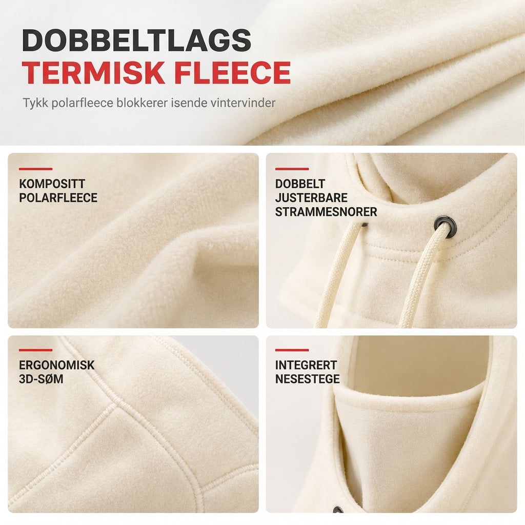 ❄️ 50% RABATT | Varm fleece-balaklava – vindtett ansiktsmaske med justerbar passform