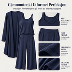 🔥50% RABATT 💕– Elegant 3-delt damesett med cardigan og bukser med vide ben