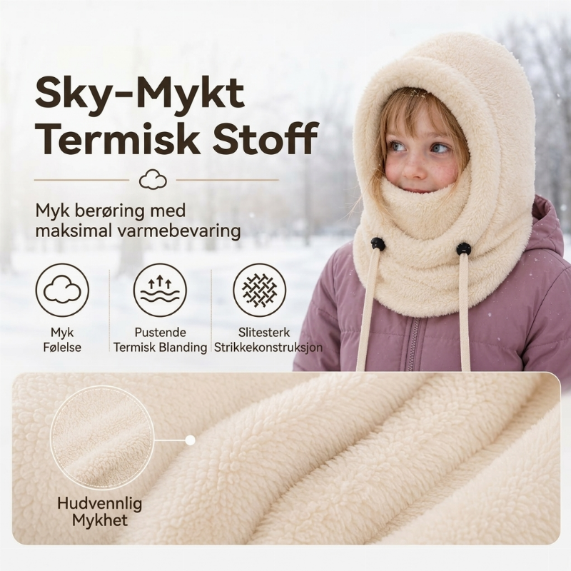 🔥 50% RABATT 🔥 Vindtett & Isolerende Sykkelbalaklava for Barn – Varm, Pustende & Komfortabel for Vinteren 🚴❄️