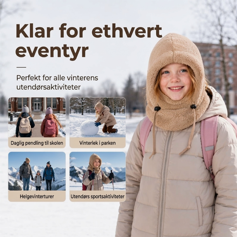 🔥 50% RABATT 🔥 Vindtett & Isolerende Sykkelbalaklava for Barn – Varm, Pustende & Komfortabel for Vinteren 🚴❄️