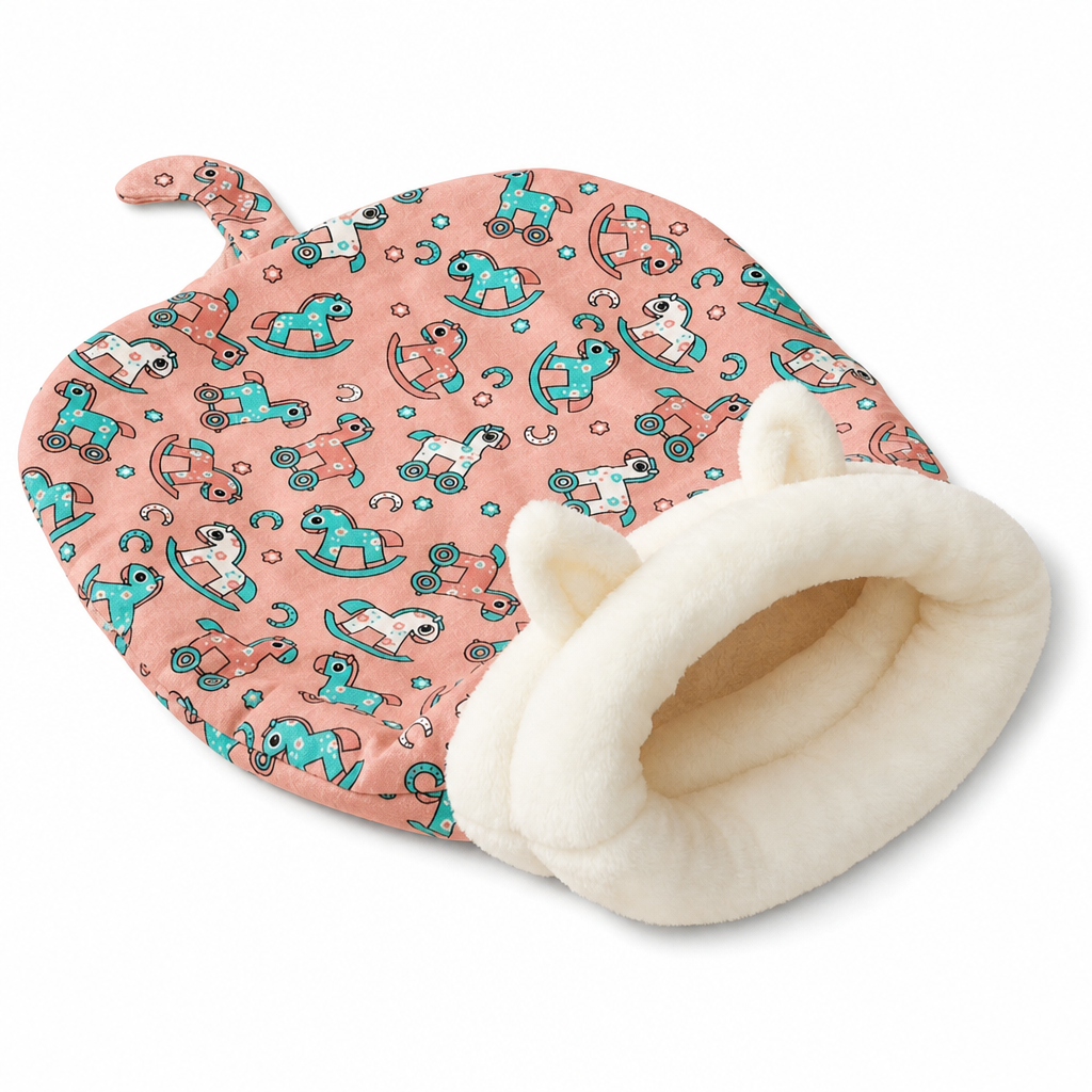 🐾 50% RABATT | Varm kjæledyrhule med myk plysj – sovepose for katt & liten hund