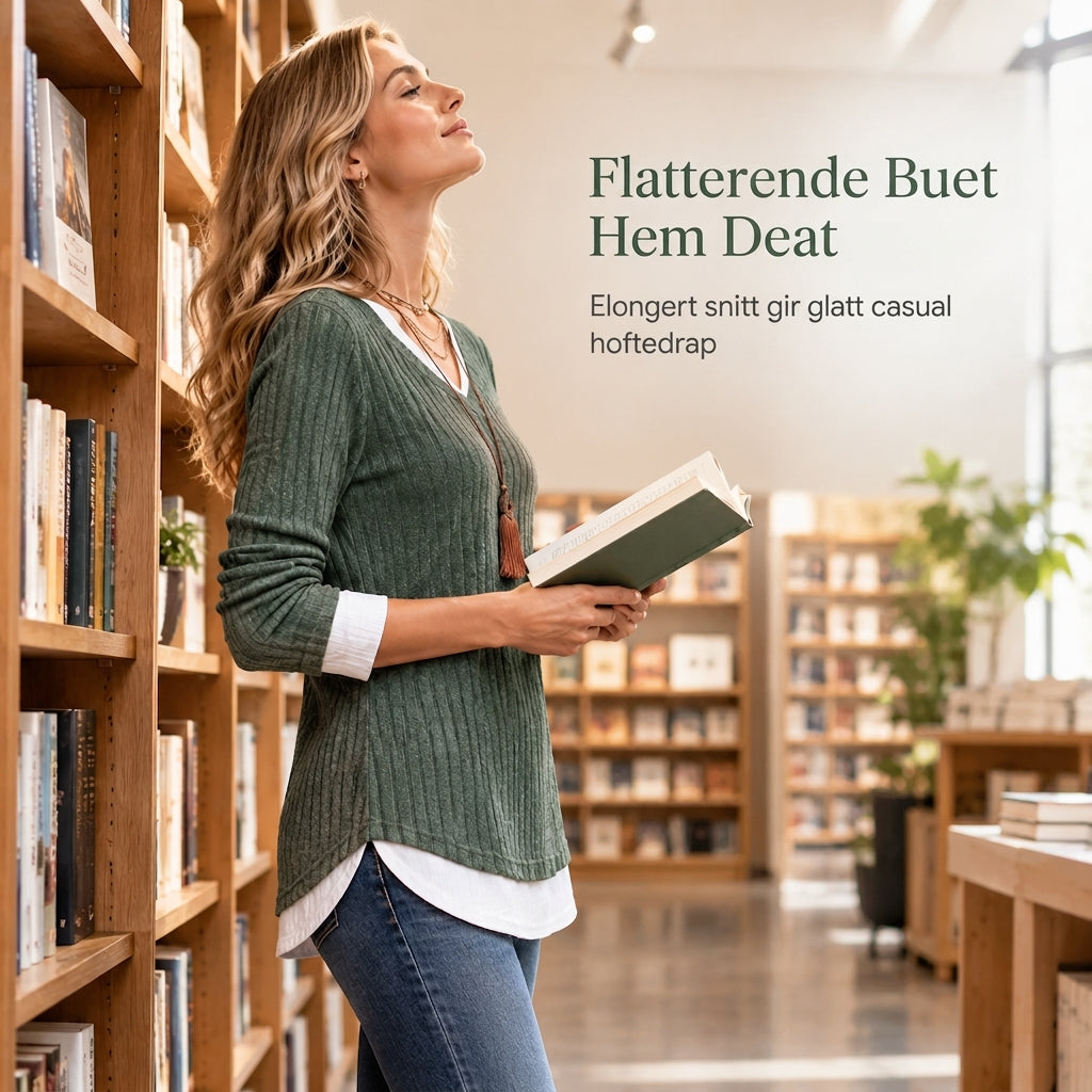 🍂 50% RABATT – Lagdelt Strikkegenser for Kvinner | V-hals, Ribbestrikk & Elegant Lag-på-lag-look
