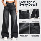 👖 50% RABATT – Stretchjeans med vide ben for dame | Komfortable wide-leg jeans med avslappet passform