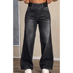 👖 50% RABATT – Stretchjeans med vide ben for dame | Komfortable wide-leg jeans med avslappet passform