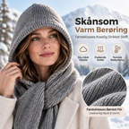 🧣 50 % RABATT ❄️ 2-i-1 strikket hette og skjerf for kvinner – varm, myk & vindtett vinterstil