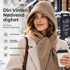 🧣 50 % RABATT ❄️ 2-i-1 strikket hette og skjerf for kvinner – varm, myk & vindtett vinterstil