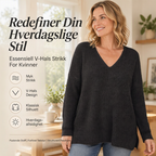Stor V-halset strikket genser til dame